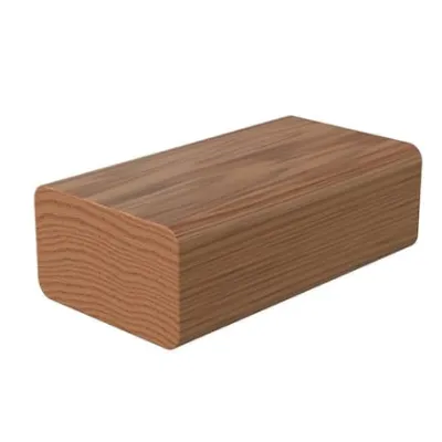 A rectangular wooden block with rounded edges and a smooth, natural grain finish.